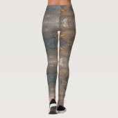 Woodgrain Pattern Neutral Brown Striped Abstract Leggings (Achterkant)