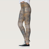 Woodgrain Pattern Neutral Brown Striped Abstract Leggings (Links)
