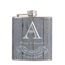 Woodgrain Rustic Light Grey  Monogram