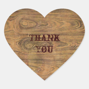 Woodgrain rustieke land cowboy bruiloft hart sticker