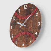 Woodgrain Sporty Baseball Decor Grote Klok (Hoek)