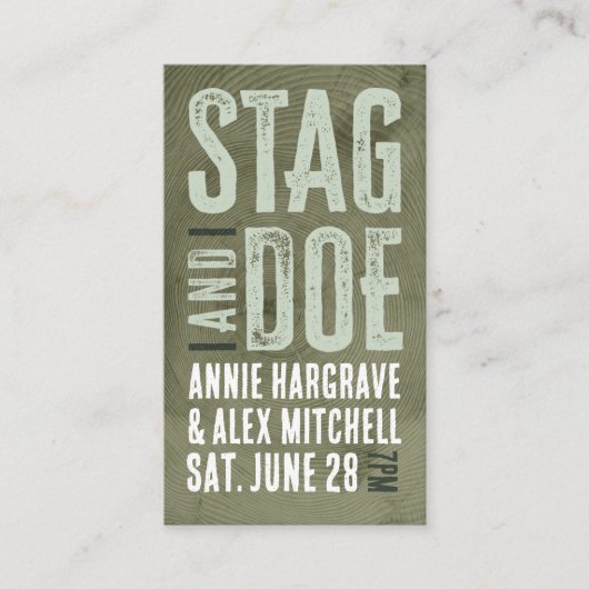 Woodgrain Stag en Doe Ticket (Voorkant)