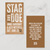 Woodgrain Stag en Doe Ticket (Voorkant / Achterkant)