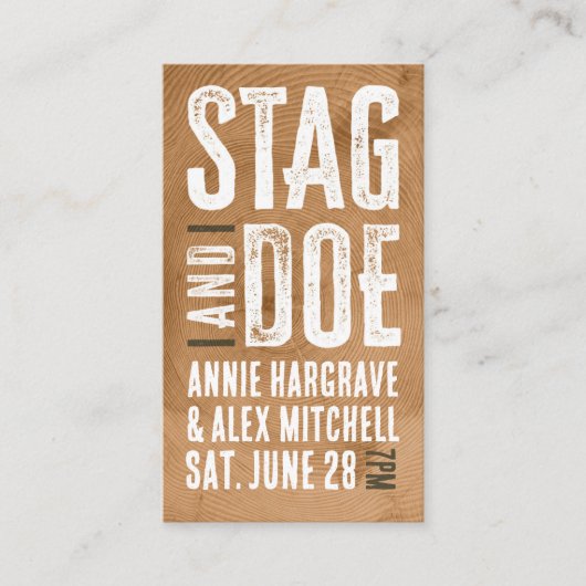 Woodgrain Stag en Doe Ticket (Voorkant)