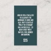 Woodgrain Stag en Doe Ticket (Achterkant)