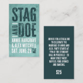 Woodgrain Stag en Doe Ticket (Voorkant / Achterkant)