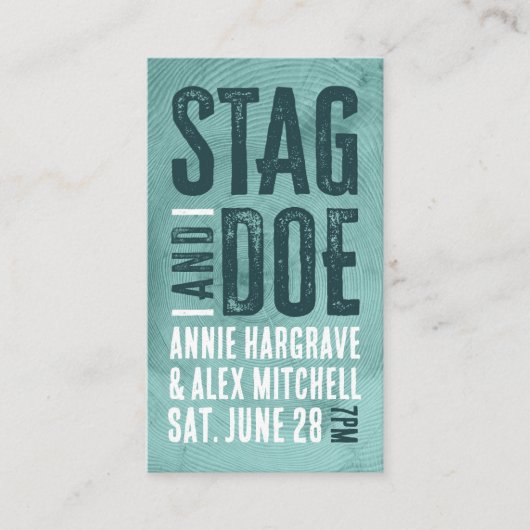 Woodgrain Stag en Doe Ticket (Voorkant)