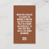 Woodgrain Stag en Doe Ticket (Achterkant)