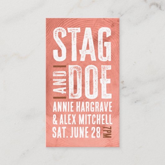 Woodgrain Stag en Doe Ticket (Voorkant)
