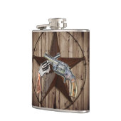 Woodgrain texas ster cowboy western land pistool heupfles (Links)