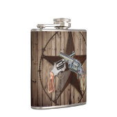 Woodgrain texas ster cowboy western land pistool heupfles (Rechts)