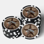 Woodgrain texas ster cowboy western land pistool pokerchips (Opstapeling)