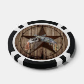 Woodgrain texas ster cowboy western land pistool pokerchips (Enkel)
