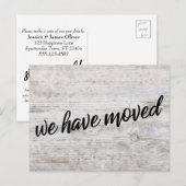 Woodgrain We hebben Verandering van Adres verplaat Briefkaart (Voorkant / Achterkant)
