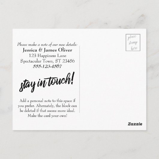 Woodgrain We hebben Verandering van Adres verplaat Briefkaart (Achterkant)