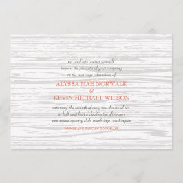 Woodgrain Wedding Invitation Kaart