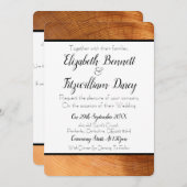 Woodgrain Wedding Invitation Kaart (Voorkant / Achterkant)