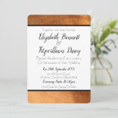 Woodgrain Wedding Invitation Kaart (Staand voorkant)