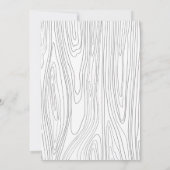 Woodgrain Wedding Invitting - Licht groen, grijs Kaart (Achterkant)