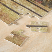 Woodgrain Western Country Farm Primitive Red Barn Legpuzzel (Zijkant)