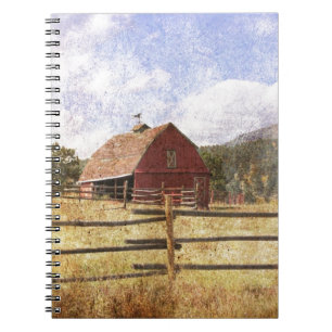 Woodgrain Western Country Farm Primitive Red Barn Notitieboek