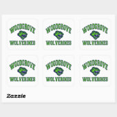 Woodgrove Wolverines Vierkante Sticker (Vel)