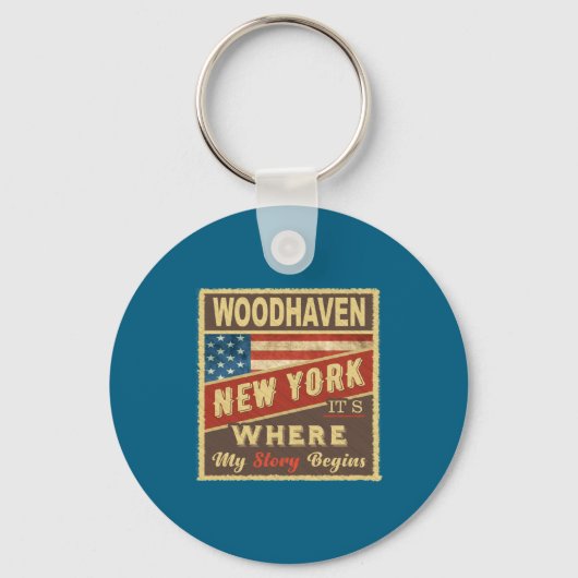 Woodhaven Ny Its Where My Story Begins _1  Sleutelhanger (Voorkant)