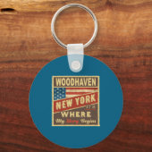 Woodhaven Ny Its Where My Story Begins _1  Sleutelhanger (Voorkant)