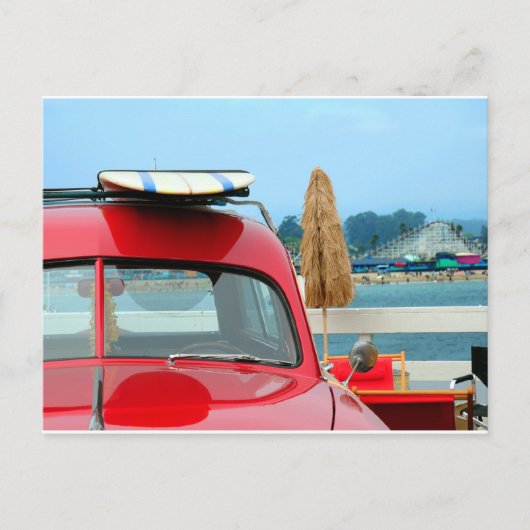 Woodie op het strand briefkaart (Voorkant)