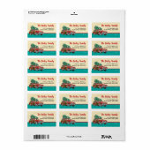 Woodie Station Wagon Christmas Kaart Adresetikette Etiket (Full Sheet)