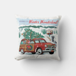 Woodie Wagon Retro Christmas Kussen