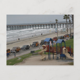 Woodies op het strand briefkaart
