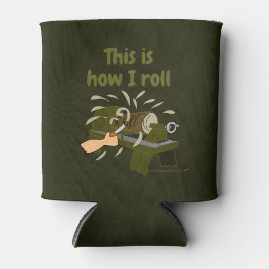 Woodkeercadeautje Dit is hoe ik Cartoon Lathe Blikjeskoeler (Voorkant)