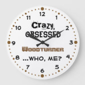 Woodkeertand Clock Crazy Woodturner Grote Klok (Voorkant)