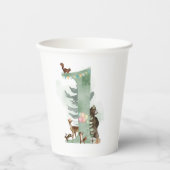 Woodland 1e Birthday Paper Cup Papieren Bekers (Voorkant)
