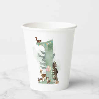 Woodland 1e Birthday Paper Cup Papieren Bekers