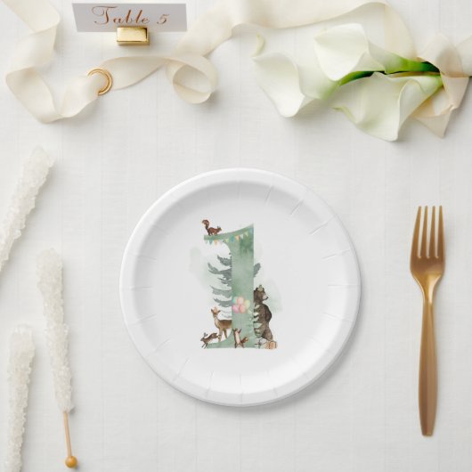 Woodland 1st Birthday Paper Bord (Huwelijk)
