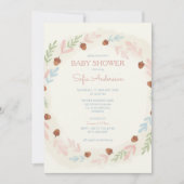 Woodland Acorn Baby Shower Invitation Kaart (Voorkant)