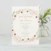 Woodland Acorn Baby Shower Invitation Kaart (Staand voorkant)