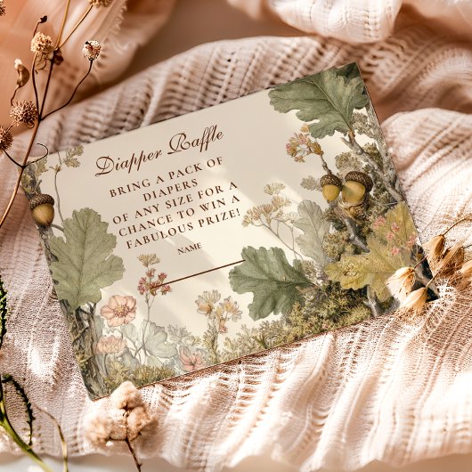 Woodland Acorns Diapper Raffle Informatiekaartje