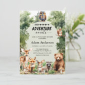 Woodland Adventure Awaits Baby Shower  Kaart (Staand voorkant)