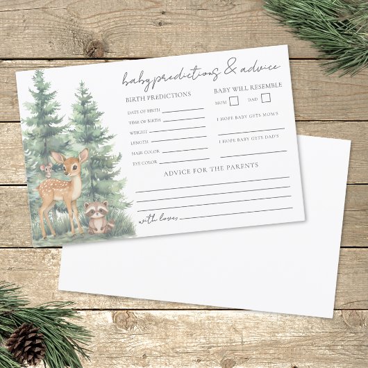 Woodland Adventure Baby Advies Voorspellingen Kaar