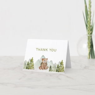 Woodland Adventure Baby shower Hartelijk dank Bedankkaart