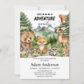 Woodland Adventure Baby Shower Invitation | Forest Kaart (Voorkant)