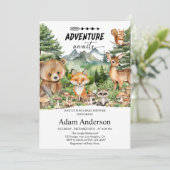 Woodland Adventure Baby Shower Invitation | Forest Kaart (Staand voorkant)