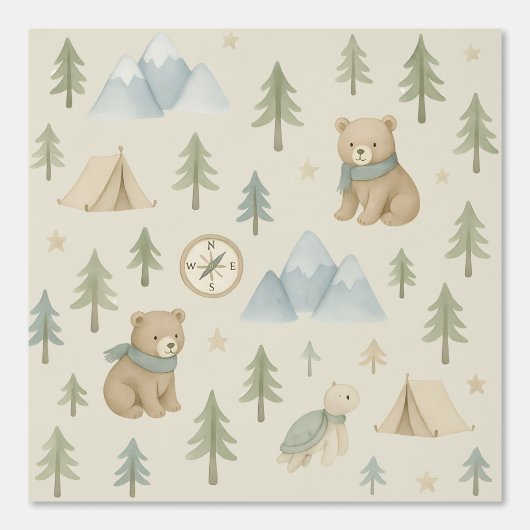 Woodland Adventure boy Kwekerij Behang Beren (Voorkant)