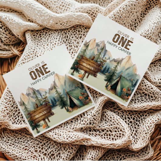Woodland Adventure Camper Verjaardag Servetten