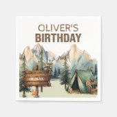 Woodland Adventure Camper Verjaardag Servetten (Voorkant)