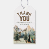 Woodland Adventure Camper Verjaardagsgunst Tags Cadeaulabel (Voorkant)