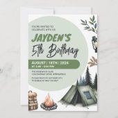 Woodland Adventure Camping Verjaardag Kaart (Voorkant)